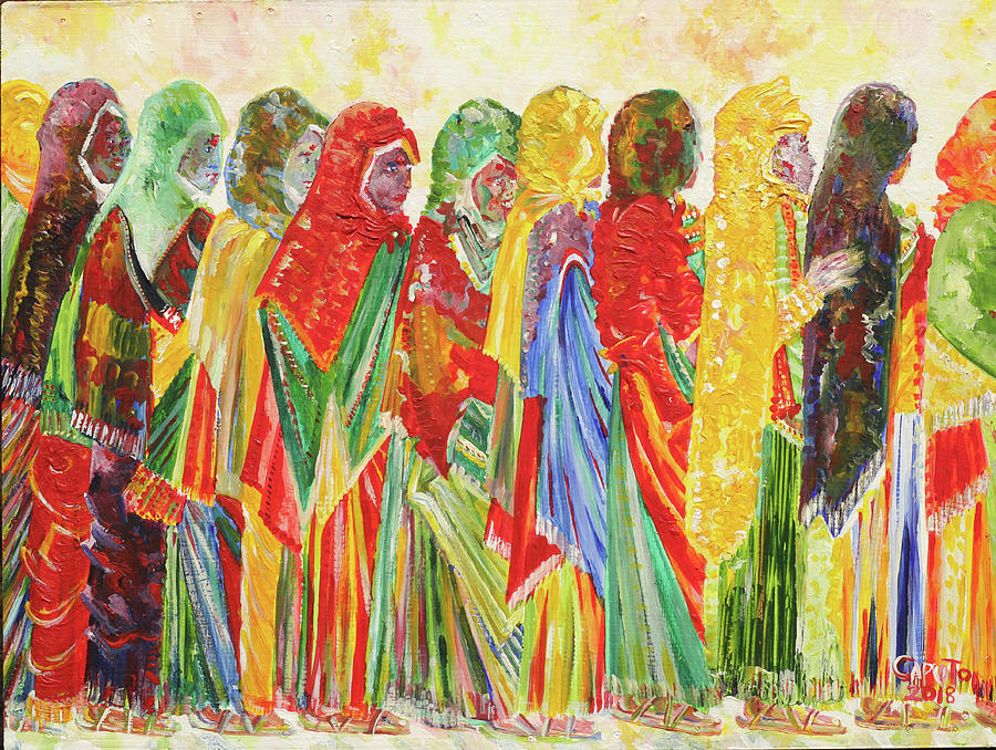 Sari Line Painting by Giovanni Caputo
