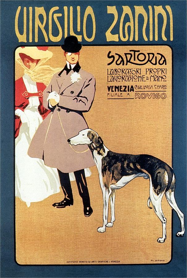 Sartoria Virgilio Zanini - Clothing Store -  Vintage  Advertising Poster Digital Art by Studio Grafiikka