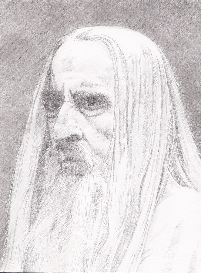 Saruman the White Drawing by Gordon Palmer