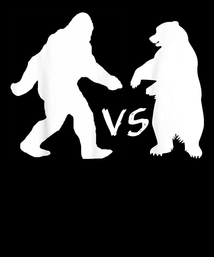 Sasquatch vs Grizzly Bear Fight Match-up Bigfoot Fun Digital Art by ...