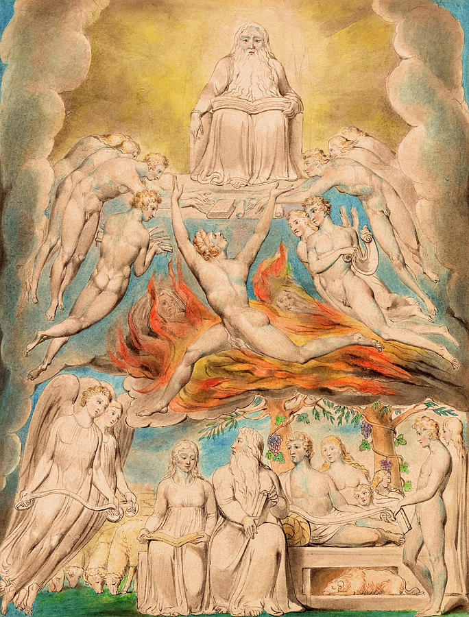 Satan before the Throne of God, 1757-1827 Painting by William Blake ...
