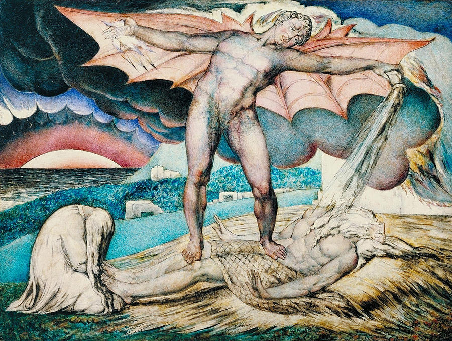 William Blake Painting - Satan Smiting Job with Sore Boils  by William Blake