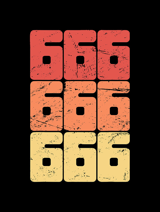 Satanic Number of the beast 666 Satan est. 666 Satanic Atheist Anti