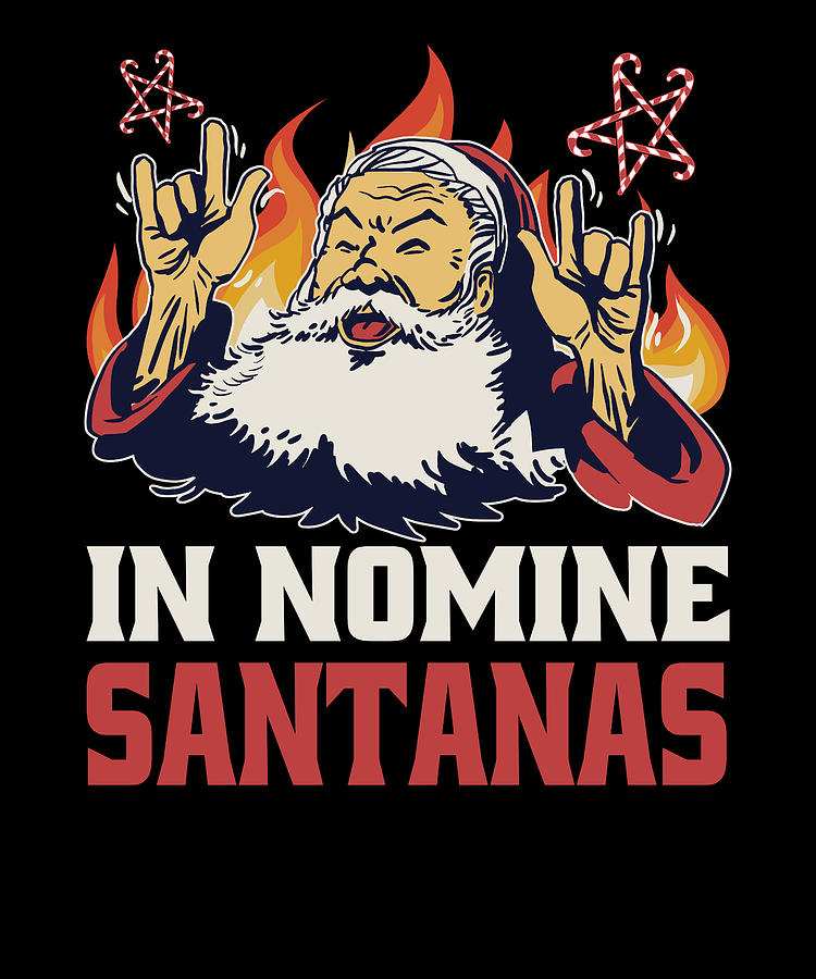 Christmas Digital Art - Satanic Santa Funny Metal Christmas by Me