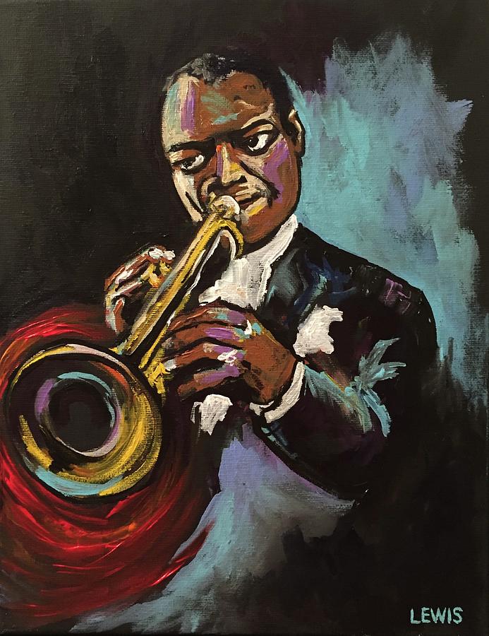 Satchmo Painting by Ellen Lewis