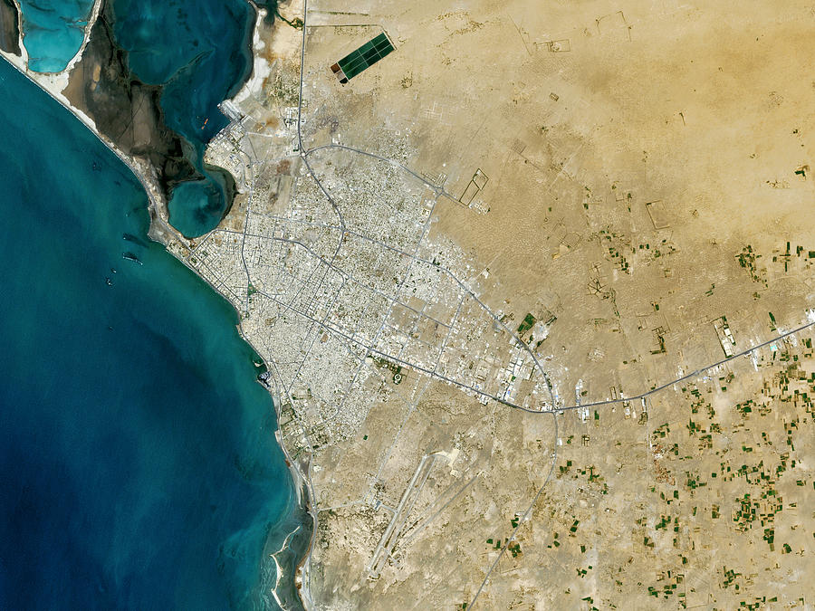 Satellite view of Al Hudaydah Photograph by Gallo Images