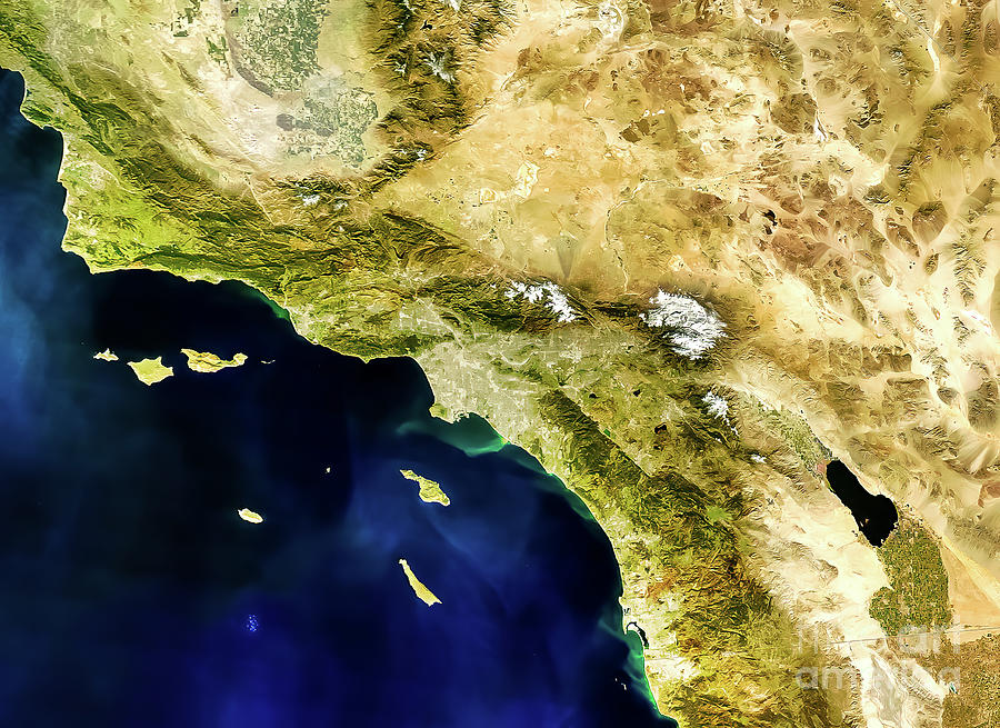 Satellite View of Los Angeles California Photograph by M G Whittingham ...