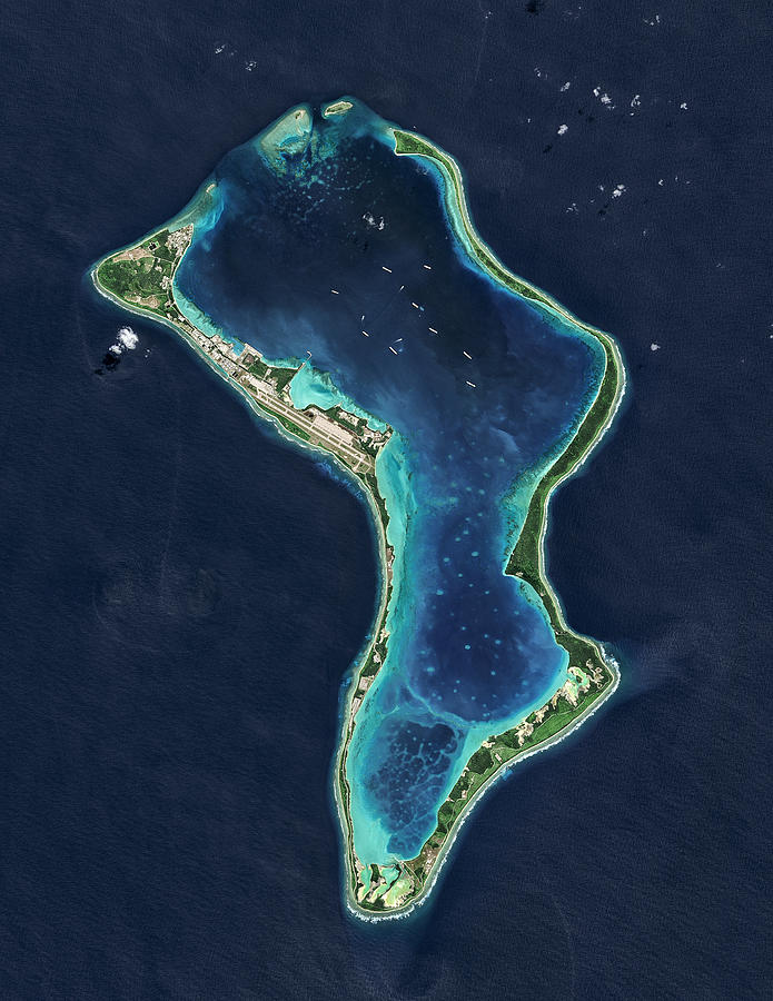 Satellite view of the Diego Garcia Photograph by Gallo Images