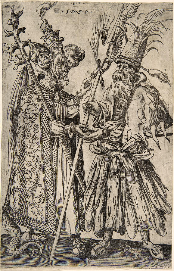 Satire on the Papacy Drawing by Melchior Lorck