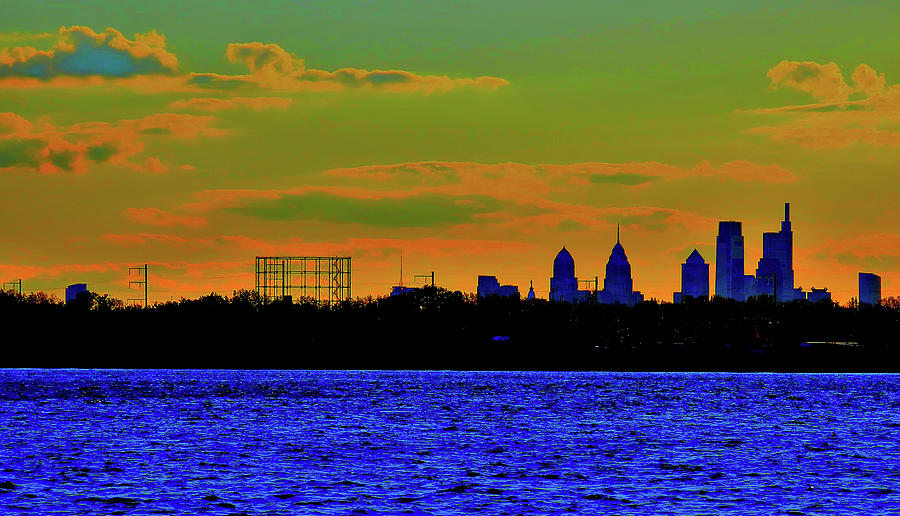 Saturated Version of the Philadelphia Skyline Photograph by Linda Stern