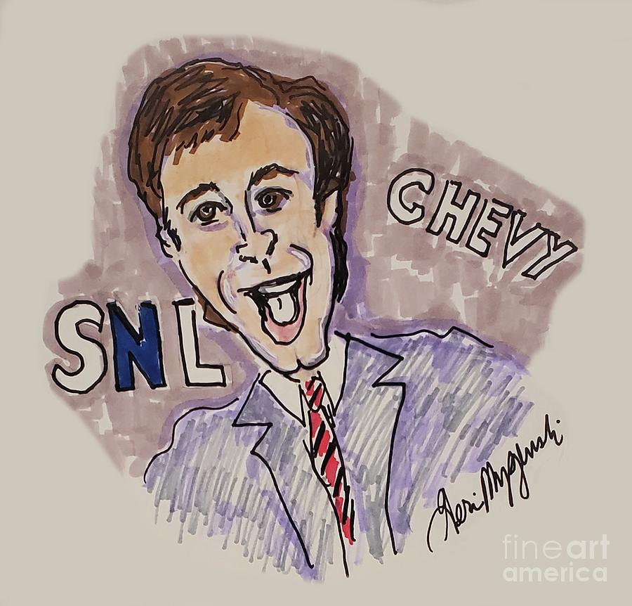 Chevy Chase Mixed Media - Saturday Night Live Chevy Chase by Geraldine Myszenski