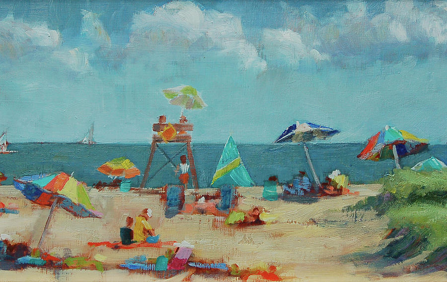 Saturday Seaside Painting by Barbara Hageman