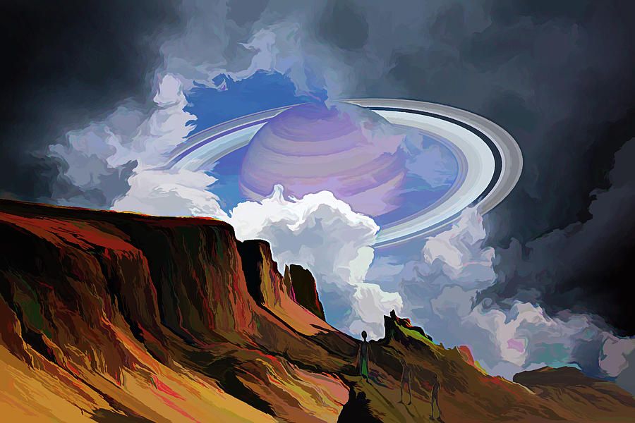 Saturn Rises Digital Art by John Haldane