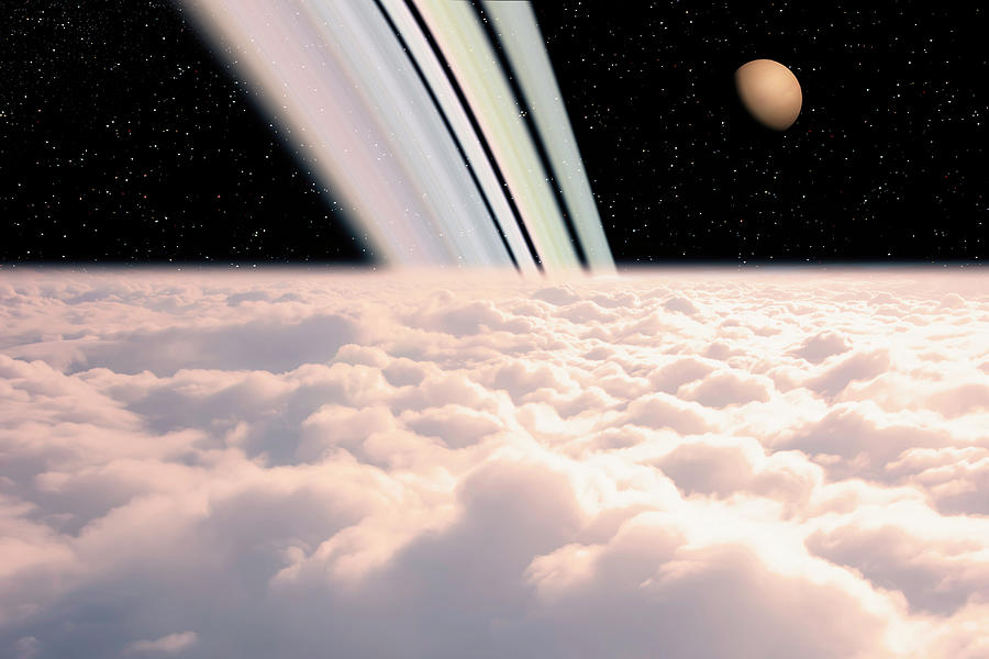 Fantasy Digital Art - Saturns atmosphere by Manjik Pictures