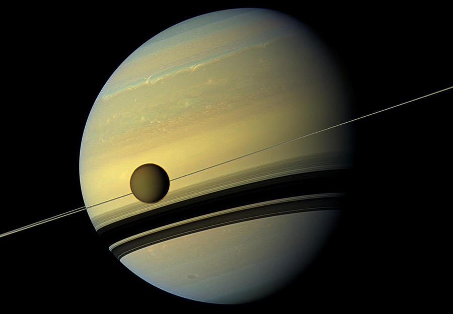 Saturn's Moon Titan, NASA Digital Art by Celestial Images | Pixels