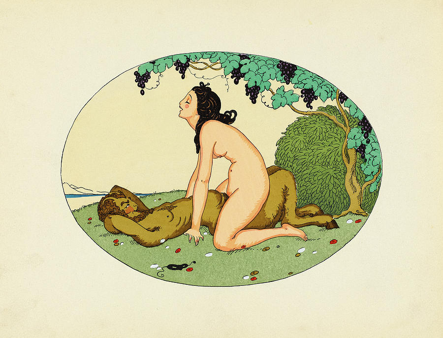 Gerda Marie Frederike Wegener Painting - Satyr and Nymph, from The Pleasures of Eros by Gerda Wegener