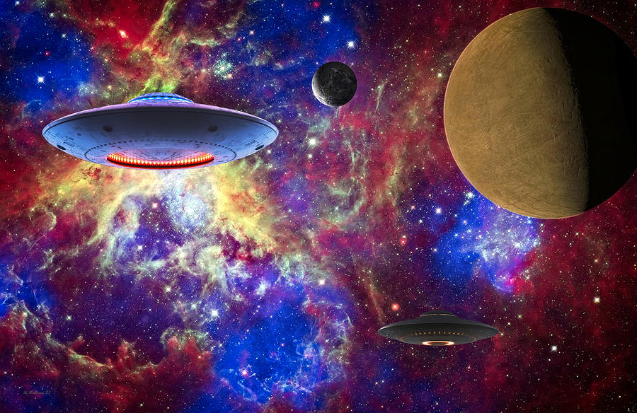 Saucers In Space Digital Art by Brian Wallace