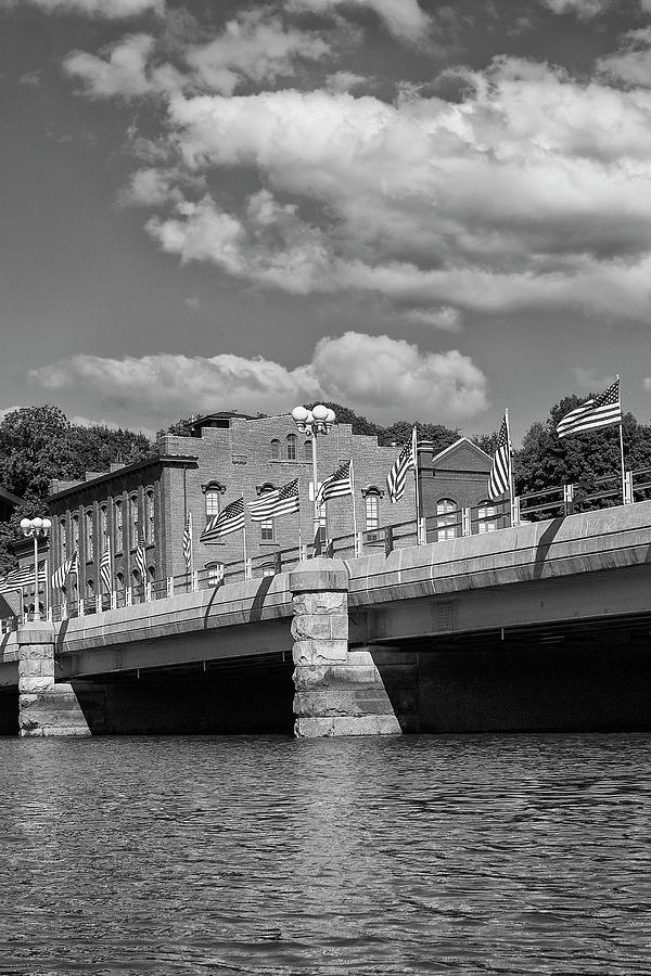Saugatuck River Bridge Flags Photograph