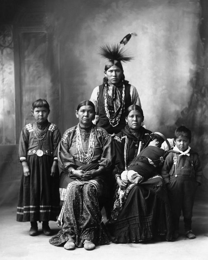 Sauk Indian Family Portrait - Frank Rinehart - 1899 Photograph by War Is Hell Store