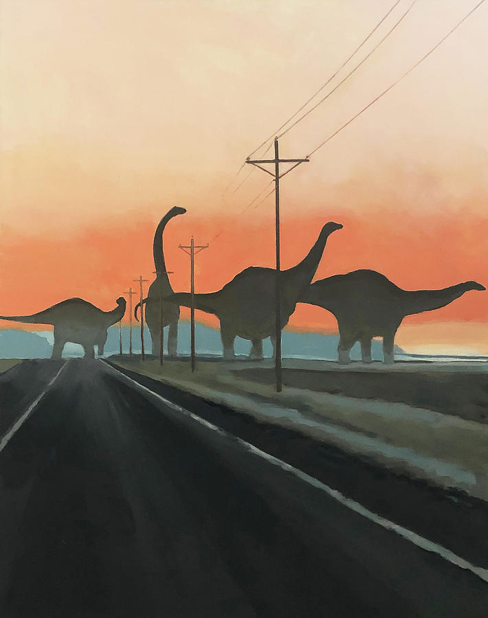 Dinosaur Painting - Sauropod Sunrise by Jeffrey Bess