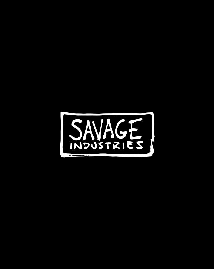 Savage Industries Signature Square White Logo Digital Art by Naomi Carter