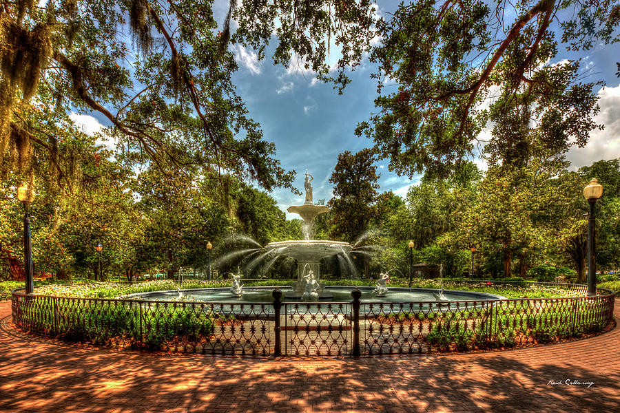 Savannah GA Forsyth Park Fountain 7 Historic Landscape Architecture Art ...