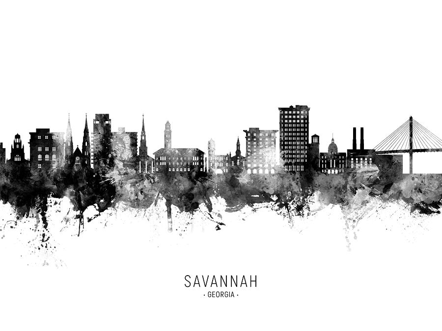 Savannah Georgia Skyline #00 Digital Art by Michael Tompsett