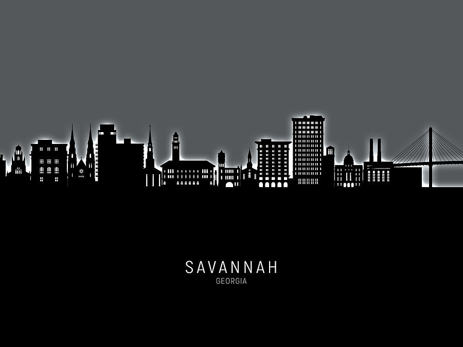 Savannah Georgia Skyline #13 Digital Art by Michael Tompsett