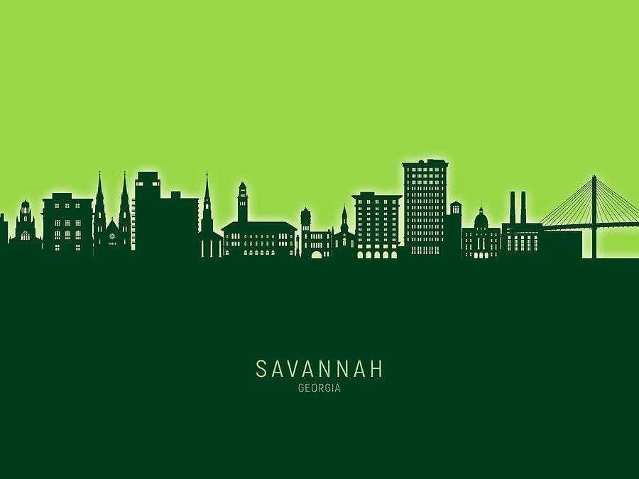 Savannah Georgia Skyline #16 Digital Art by Michael Tompsett