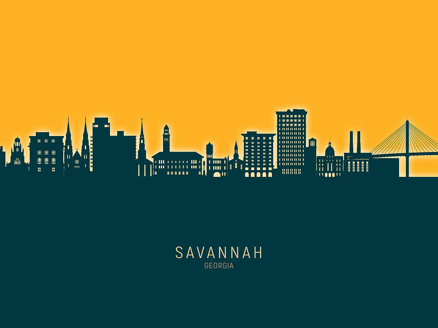 Savannah Georgia Skyline #19 Digital Art by Michael Tompsett