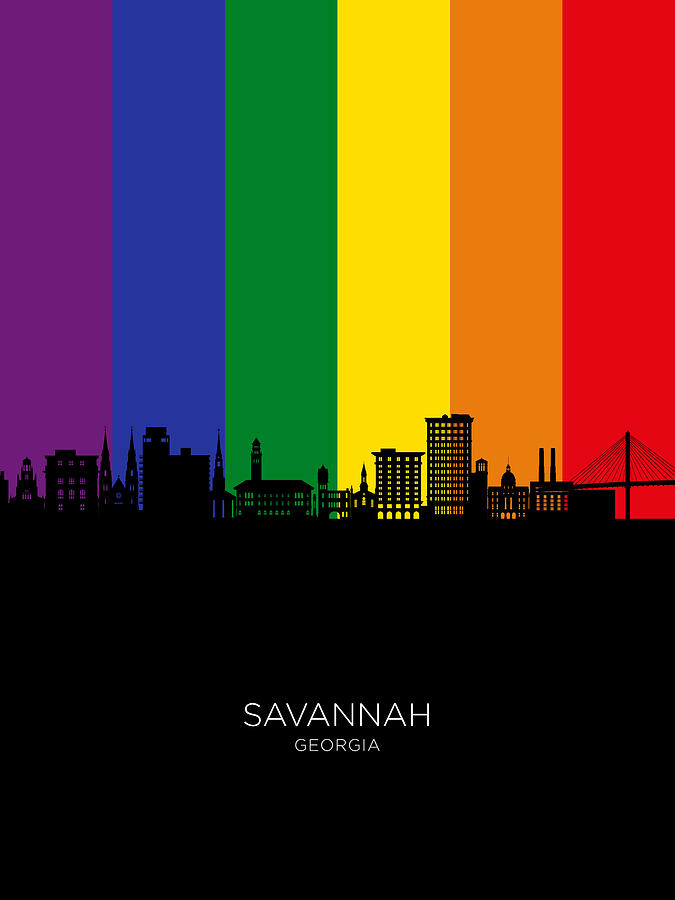 Savannah Georgia Skyline #20 Digital Art by Michael Tompsett
