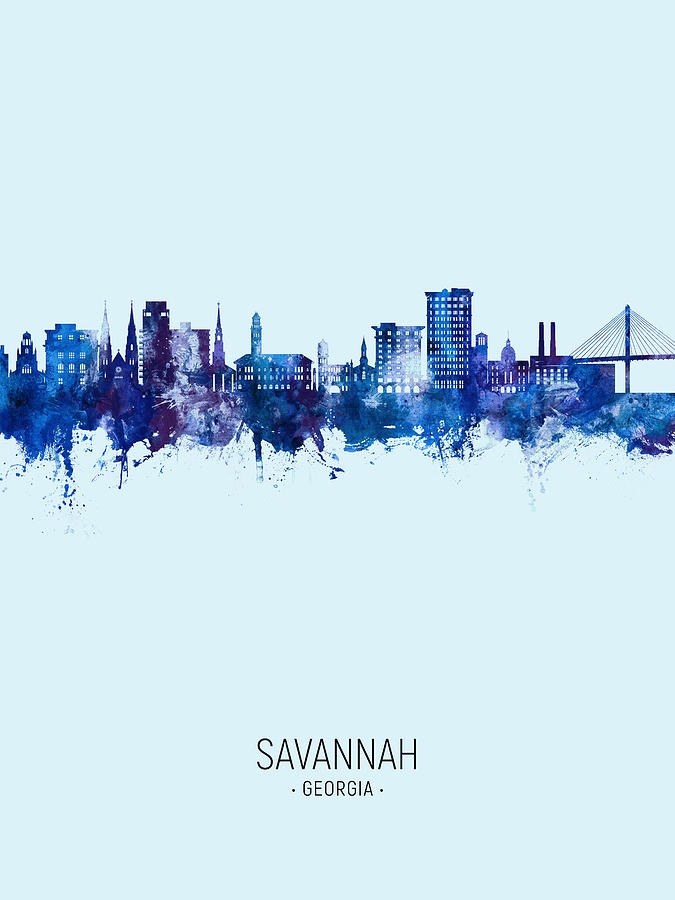 Savannah Georgia Skyline #23 Digital Art by Michael Tompsett