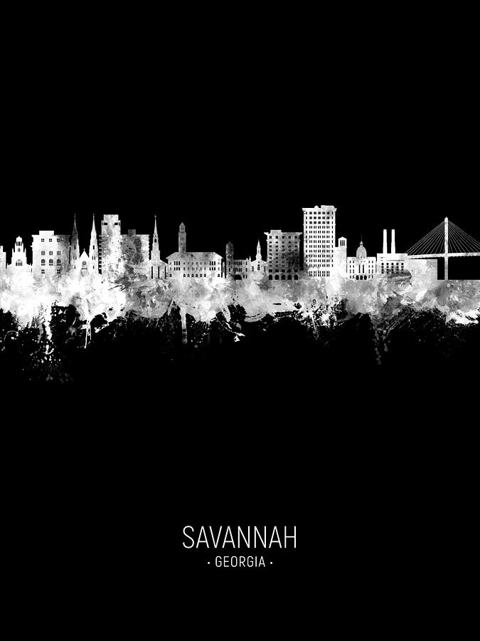 Savannah Georgia Skyline #26 Digital Art by Michael Tompsett