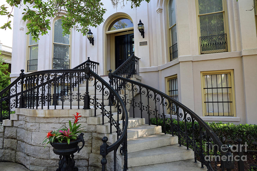 Savannah House with Granite Steps 0779 Photograph by Jack Schultz