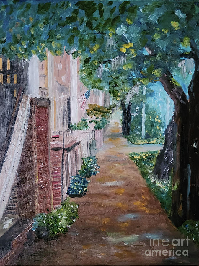Savannah Neighborhood Painting by Stanton Allaben