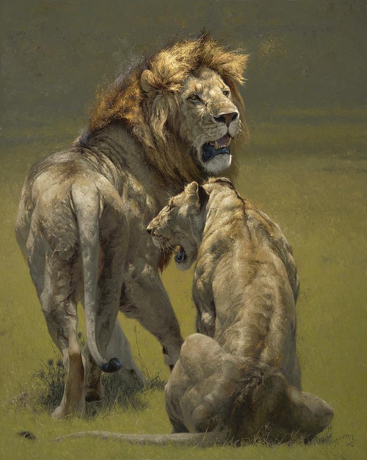 Wildlife Painting - Savannah Royalty by Greg Beecham