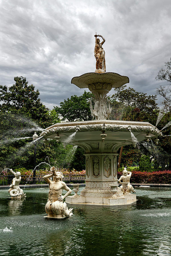 Savannah Water Fountain Photograph By Jeffrey Holbrook - Fine Art America