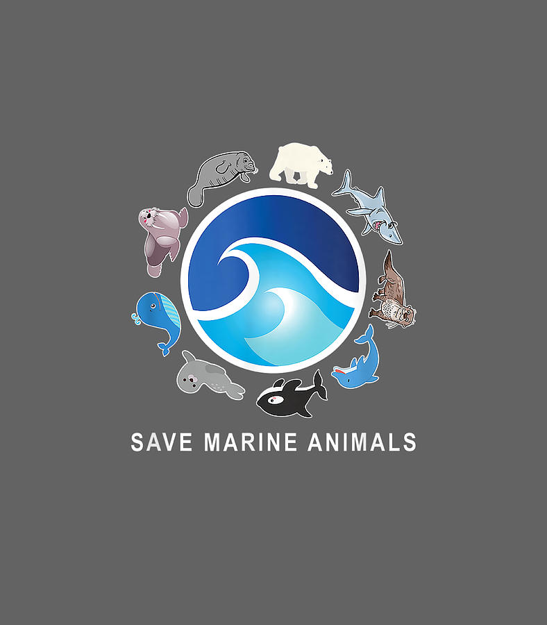 Save Marine Animals Sea Mammals Earth Day Earth Day Digital Art by ...