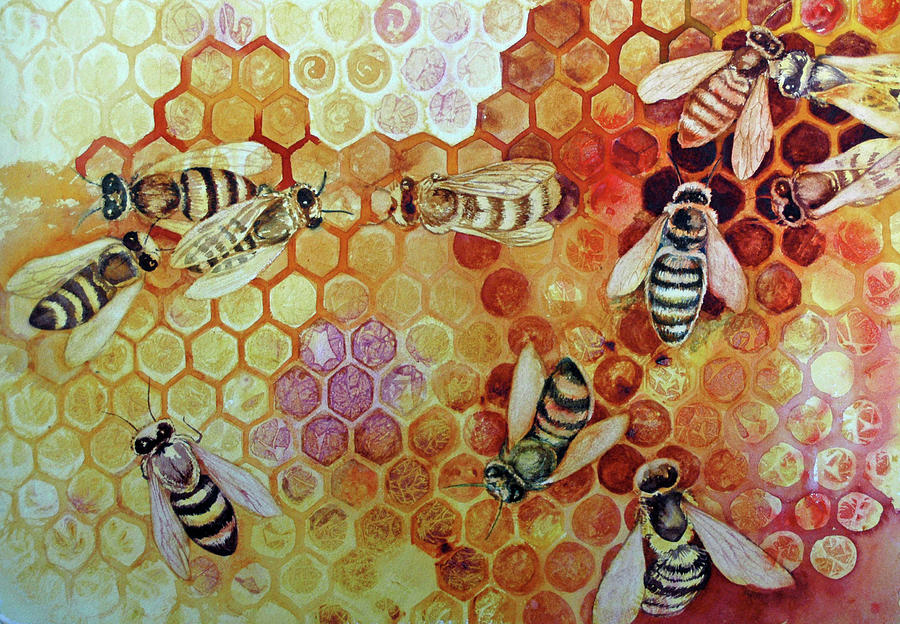 Save The Bees Painting by Helen Klebesadel