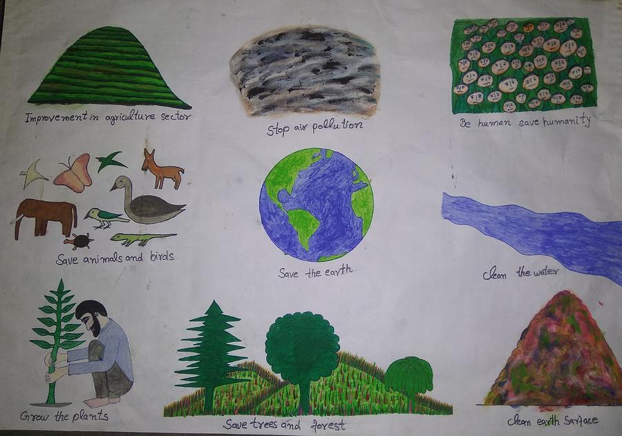 Save The Earth,save The Nature Painting by Sanjeev Kumar - Pixels