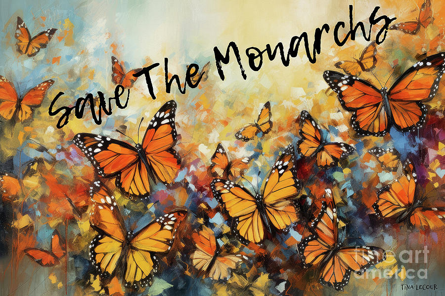 Save The Monarchs Painting by Tina LeCour