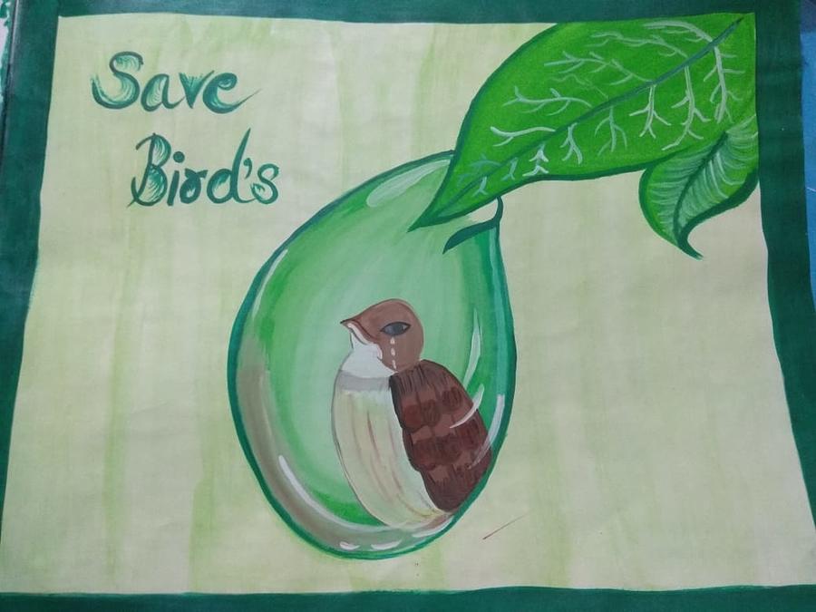 Easy drawing for Save birds Save Nature// Save environment drawing for kids  //World Environment Day. - YouTube