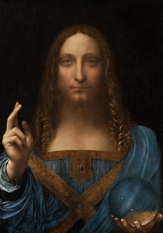 Leonardo Da Vinci Painting - Savior of the World, Salvator Mundi by Leonardo da Vinci