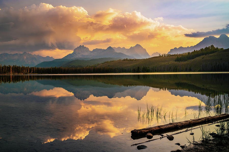 Sawtooth Mountains from Little Redfish Lake Photograph by Rose and Charles Cox
