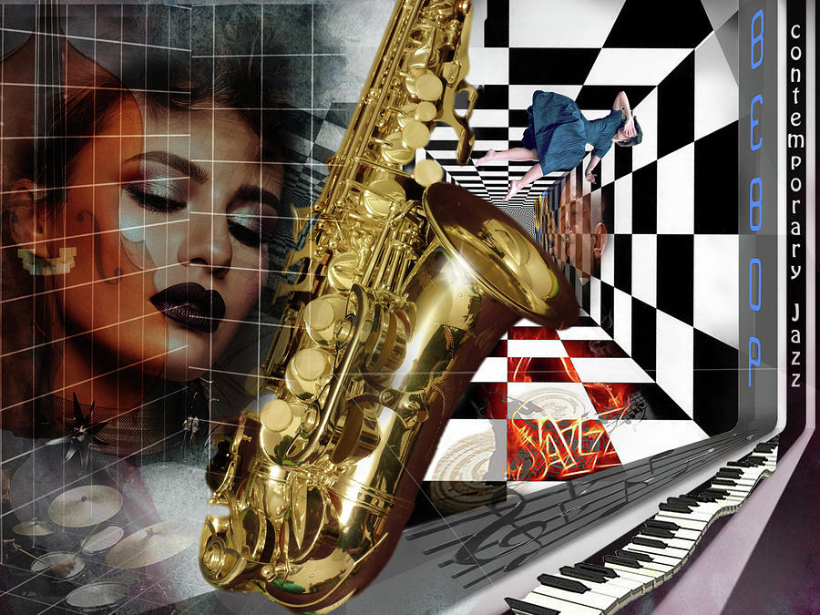 Sax jazz poster Digital Art by Gary De Capua
