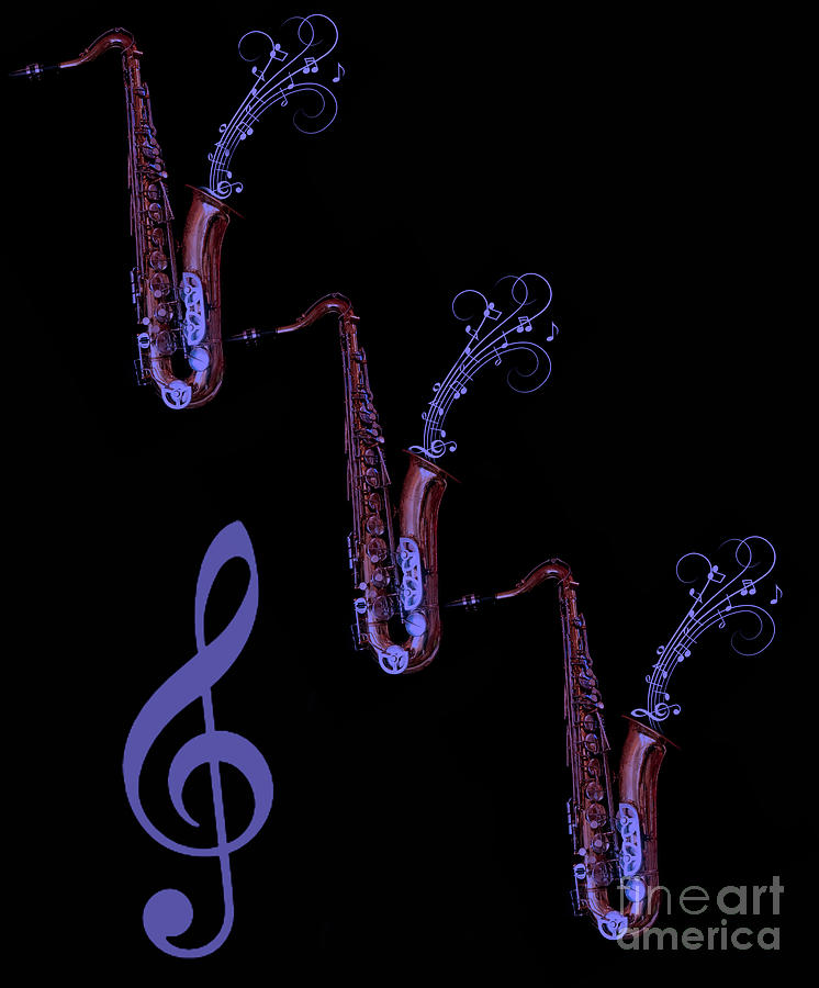 Sax music Digital Art by Jim Hatch