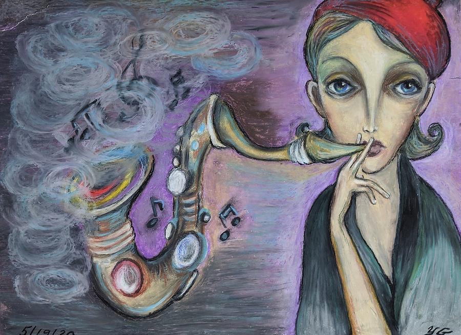 Sax Virtuoso Painting by Yana Golberg