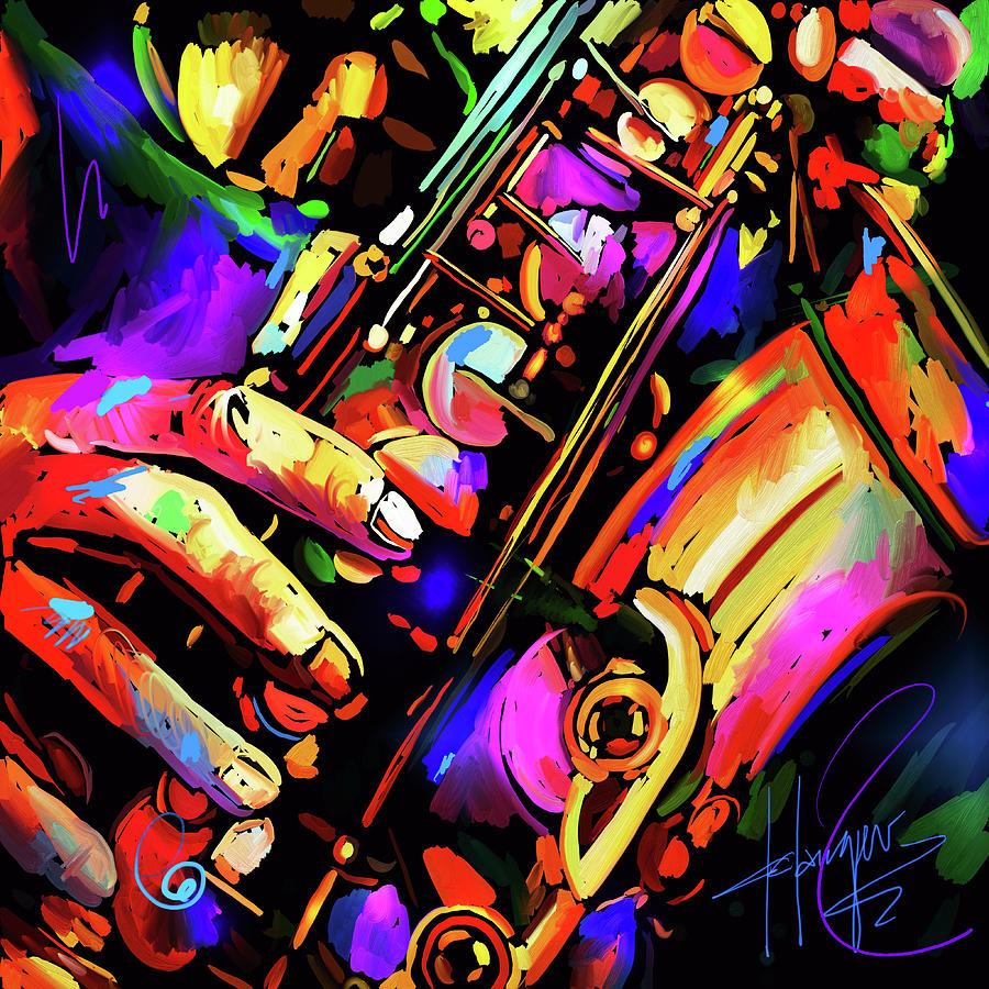 Saxophone 5 Painting by DC Langer