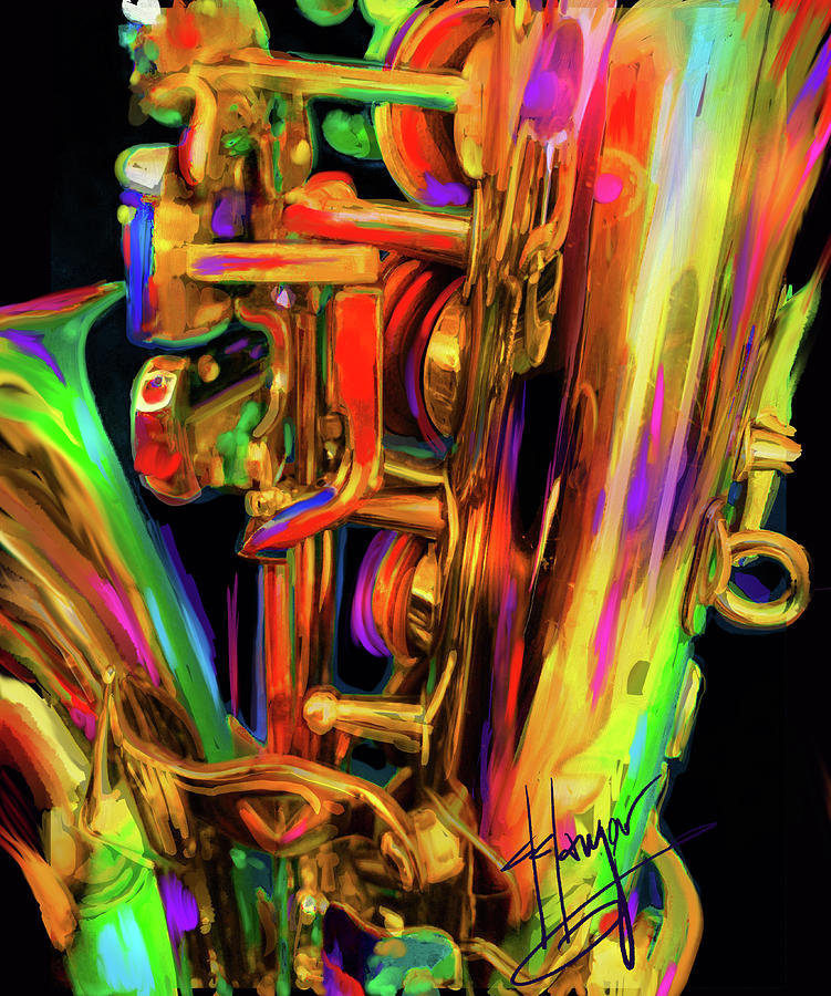 Saxophone 6 Painting by DC Langer