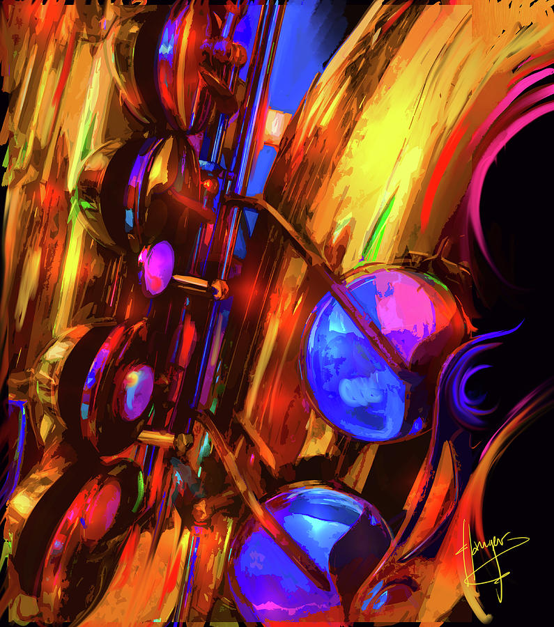Saxophone 7 Painting by DC Langer